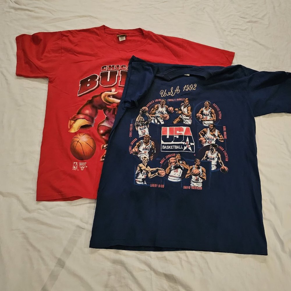 Chicago Bulls and USA 1992 Basketball t shirts
